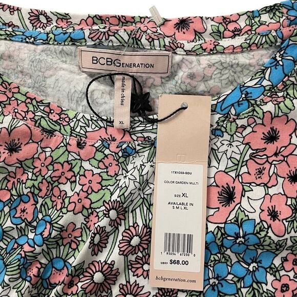 BCBGeneration Garden Multicolor Long Sleeves Top Size X Large New‎ - Picture 6 of 8